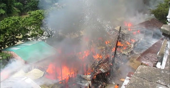 বান্দরবানে সিলিন্ডারের আগুনে ৮০টি বাড়ি পুড়ে ছাই