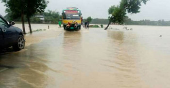 বিপদসীমার উপরে মনু-ধলাই নদীর পানি