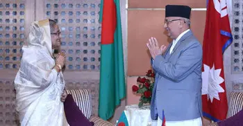 Sheikh Hasina meets Nepal PM Oli