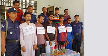 সিরাজগঞ্জে পেট্রলবোমাসহ ৫ শিবিরকর্মী আটক