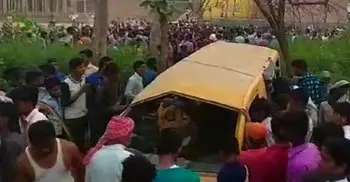 13 children killed in bus-train collision in India