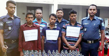 ফরিদপুরে ফেনসিডিল-ইয়াবাসহ ৪ মাদক ব্যবসায়ী আটক