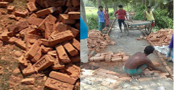 নলছিটিতে নিম্নমানের সামগ্রী দিয়ে সড়ক নির্মাণ : ঠিকাদারকে নোটিশ