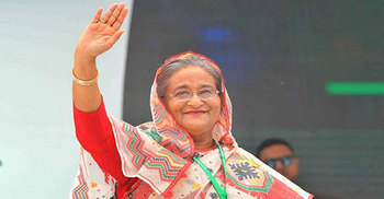 জনসভা মঞ্চে শেখ হাসিনা, ৪৮ প্রকল্পের উদ্বোধন