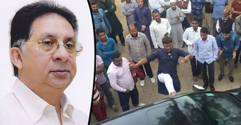 শমসের মবিনের গাড়িতে বিএনপি নেতাকর্মীদের লাথি