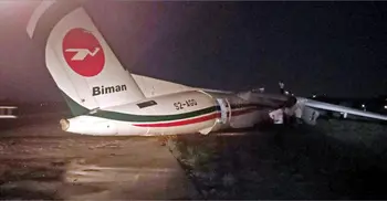 Biman plane skids off runway at Yangon airport