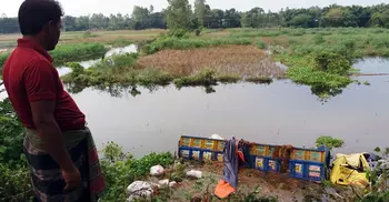 Cow-laden truck plunged to ditch leaving 2 dead
