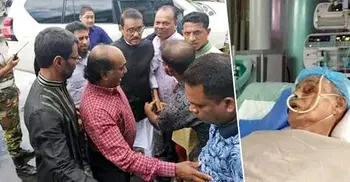Quader visits ailing Ershad at CMH
