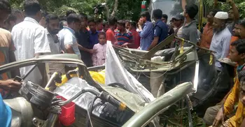 Three of a family killed in Kurigram road crash