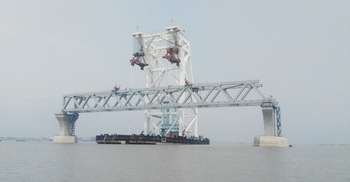 পদ্মা সেতুর দেড় কিলোমিটার দৃশ্যমান