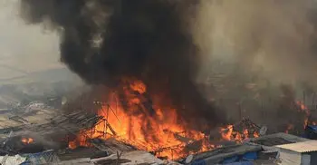 Fire at Karwan Bazar slum