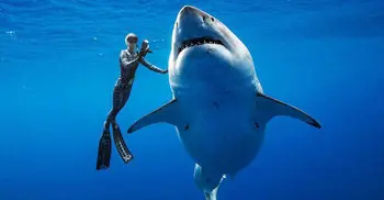 Divers swim with one of biggest great white sharks off Hawaii