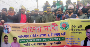 প্রকল্প স্থায়ীকরণের দাবিতে কর্মীদের অবস্থান কর্মসূচি