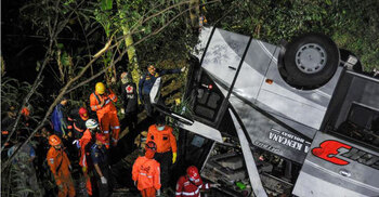 Indonesia bus carrying school children plunges into ravine, killing 27