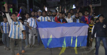 ভোলায় আর্জেন্টিনার সমর্থকদের আনন্দ মিছিল