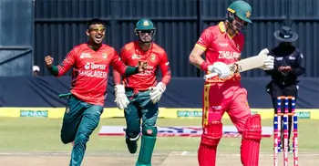 Mosaddek five-for restricts Zimbabwe to 135-8