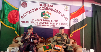 অপরাধ দমনে দেবহাটায় বিজিবি-বিএসএফের পতাকা বৈঠক