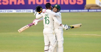 Liton century, Mushfiqur 82* put Bangladesh on top