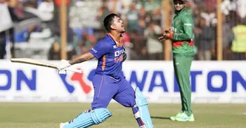 Ishan slams fastest double ton as India breach 400