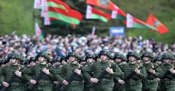 Thousands gather for military parade, defying coronavirus concerns