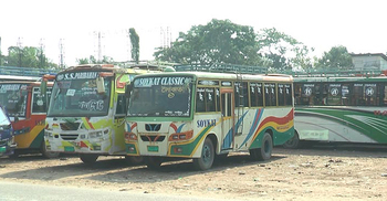 বন্ধ রয়েছে ঝালকাঠির বিভিন্ন রুটে বাস চলাচল