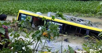 21 missing after bus falls into canal in Sunamganj