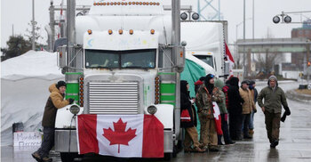 Freedom Convoy: Canada court orders end to trucks’ bridge blockade
