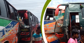 এক বাসের পেছনে আরেক বাসের ধাক্কা, নিহত ২