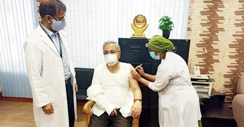 CJ receives 2nd dose of coronavirus vaccine