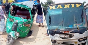 বগুড়ায় বাস-সিএনজির মুখোমুখি সংঘর্ষ, নিহত ২