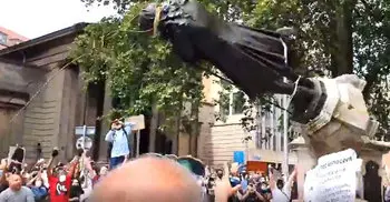 George Floyd death: Protesters tear down slave trader statue