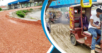 মন্ত্রীর আগমনে রাতারাতি পাল্টে গেল বেহাল রাস্তার চিত্র