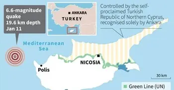 Earthquake hits off West Coast of Cyprus
