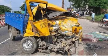 Three killed as bus rams pickup van