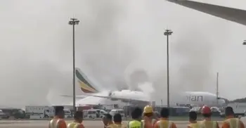 Cargo plane catches fire at Shanghai airport