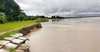 মধুমতির ভাঙনে বিলীন অস্থায়ী রক্ষা বাঁধ, হুমকিতে আশ্রয়ণ প্রকল্প