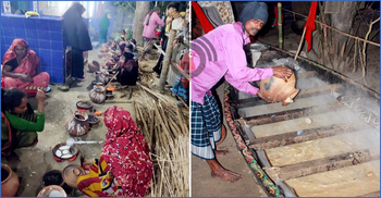 ‘দৈবশক্তি বাড়াতে’ নৌকায় দুধ-চিতই ভিজিয়ে ভক্তদের খাওয়ান তিনি