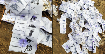 ভোটের ১০ দিন পর নদীতে ব্যালট পেপারের বস্তা