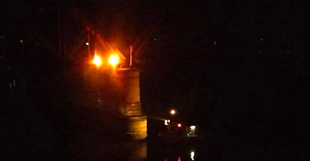 আশুগঞ্জে মেঘনা নদীর রেলসেতুতে আগুন