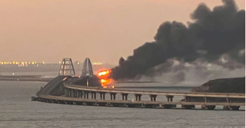 Fire breaks out on Kerch bridge linking Russia to Crimea