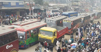 চান্দনা চৌরাস্তা থেকে টঙ্গী পর্যন্ত তীব্র যানজট