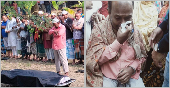 ডান্ডাবেড়ি-হাতকড়া নিয়েই মায়ের জানাজা পড়ালেন বিএনপি নেতা