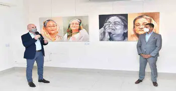 British, Turkish envoys impressed by artworks featuring PM Hasina
