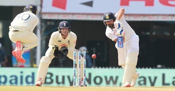 Sharma hits first Test century against England