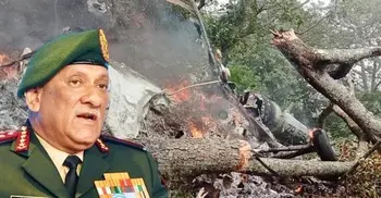 13 killed after chopper carrying India's defence chief crashes