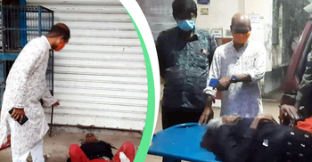 সড়কে পড়েছিলেন বৃদ্ধা, হাসপাতালে নিয়ে গেলেন ইউএনও