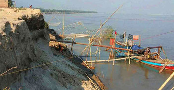 Jamuna loses battle to illegal sand mining in Sirajganj