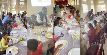 জন্মদিনে ৩শ ছিন্নমূল শিশুর সঙ্গে খাবার খেলেন কাদের মির্জা