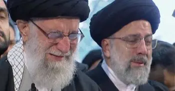 Iran’s supreme leader weeps over casket of slain top general