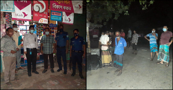 বিধিনিষেধ মানাতে ম্যাজিস্ট্রেটের অভিযান, দেখতে উৎসুক জনতার ভিড়